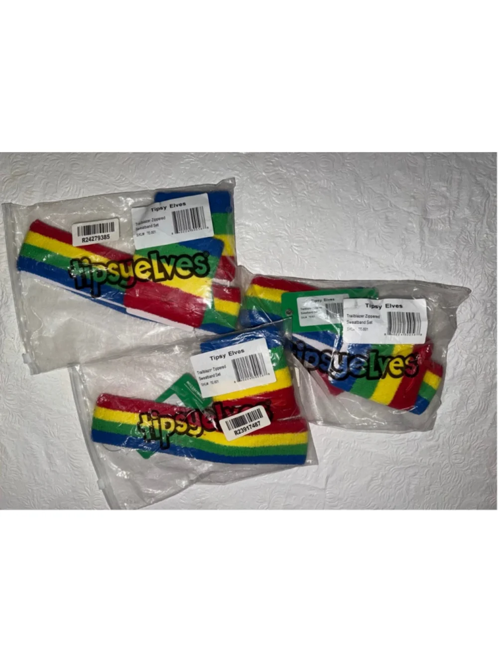 Lot of 3 Tipsy Elves Trailblazer Rainbow Sweatband Bundle Pride LGBTQ Festival